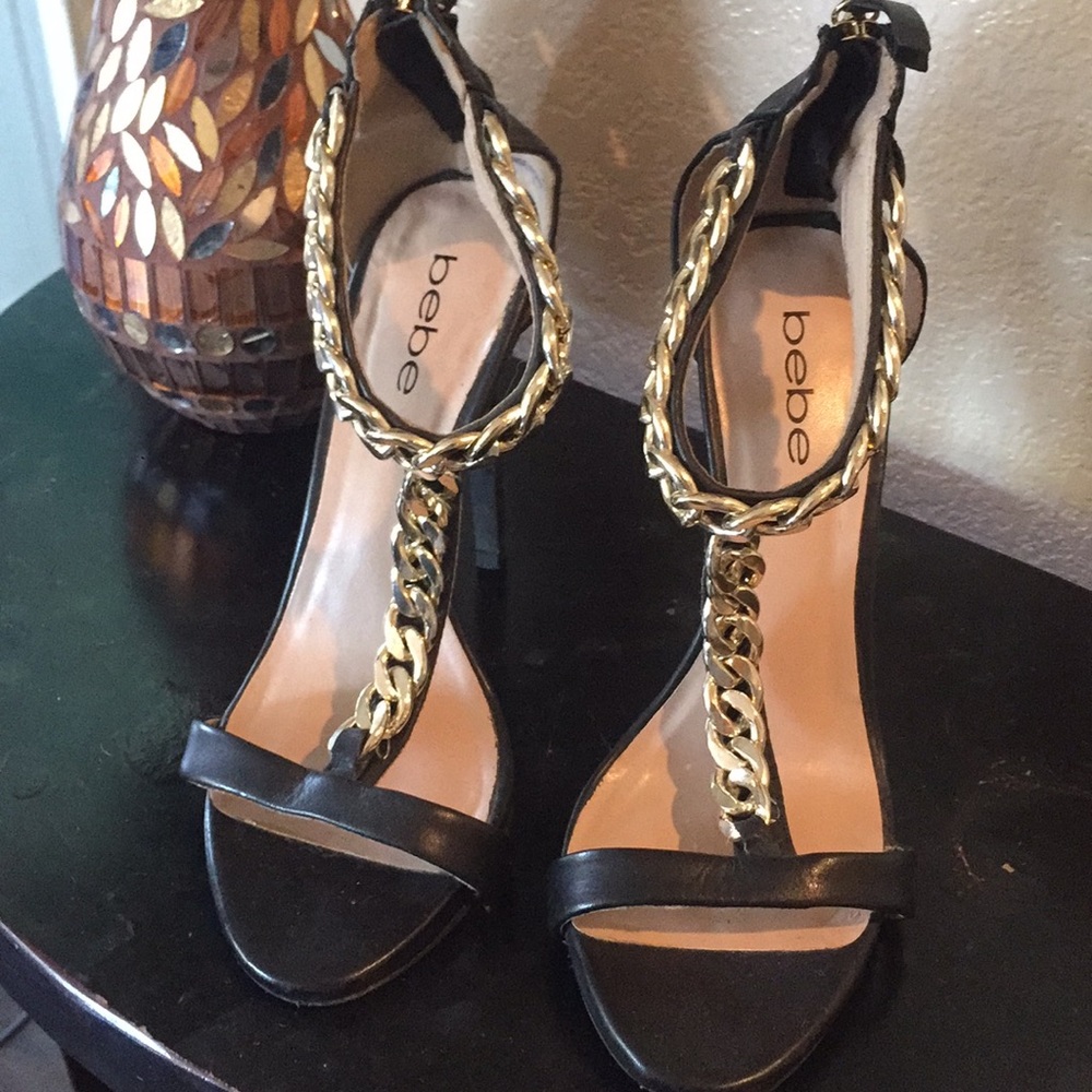 Bebe Gold Chain Shoes